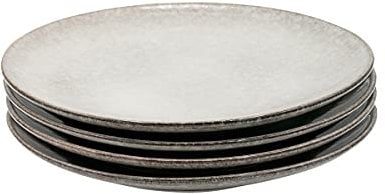 Cooks Professional Set of 4 Nordic Side Plates with Reactive Glaze | 20cm Modern Stylish Ceramic Stoneware Plates | Microwave, Dishwasher, Oven & Freezer Safe Dinnerware | Grey