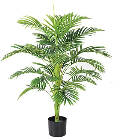 xuejuanshop Gefälschte Pflanzen Künstliche Areca Palmpflanze Topf Gefälschte Palme mit Schwerer Basis for Innen-Innen-Innen-Haus-Büro-Dekoration Künstliche Bonsai
