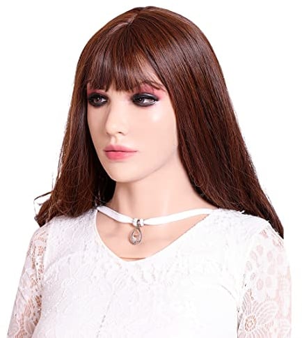 SUAISKR Realistic Silicone Female Head Mask Hand-Made Halloween Beauty Face for Crossdresser Cosplay