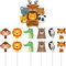 13Pcs Animal Happy Birthday Cake Toppers,Animal Cake Toppers for Boys,Boys Jungle Animal Birthday Cake Decorations,Animal Cupcake Toppers for Boys,Girl,Kids,Baby Shower Birthday Animal Party Supplies