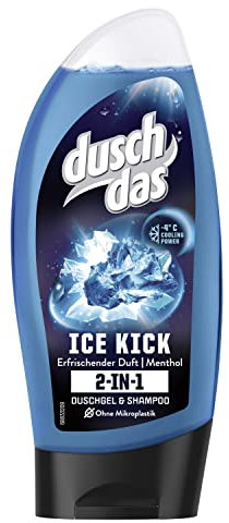Duschdas 2-in-1 Duschgel & Shampoo Ice Kick Duschbad mit eiskaltem Duft dermatologisch getestet 250 ml 1 Stück
