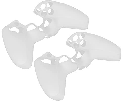 Funda para Mando de PS5, Funda Protectora Antideslizante de Silicona para Juegos, Funda Ergonómica Suave Y Duradera para Gamepads, Protector de Cuerpo de Mango Universal, 2 Unidades(Blanco)