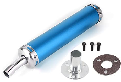 Auspuff Schalldämpfer, 20mm/0.8in Automotive Ersatz Auspuff Schalldämpfer, Auspuff Schalldämpfer Montage, Auspuff Schalldämpfer Modifizierte Teile 2-Takt Motorrad(blau)