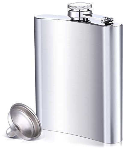LIHAO Flachmann für Likör, 200 ml, Edelstahl, auslaufsicher, mit Trichter, für Party, Hochzeit, Camping, Wandern, Geschenk, Outdoor-Aktivitäten (1 Stück)