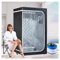 ZONEMEL Kit per sauna a vapore, portatile, per disintossicazione, relax, 4 litri, 1500 Watt, telecomando, timer, sedia pieghevole (L 31,5 x 31,5 x 55,1 x 55,1 cm, porta trasparente)