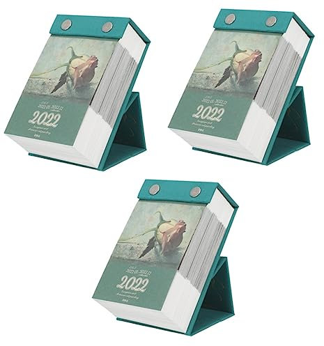 NUOBESTY 3st Abreißbarer Tischkalender Mit Ölgemälde Office-desktop-kalender 2022 Monatskalender Tagesplaner Täglich Stehender Flip-kalender Schreibtischunterlage Papier Foto Mehrzweck Büro