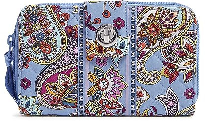 Vera Bradley Damen Geldbörse mit Drehverschluss aus Baumwolle mit RFID-Schutz, Provence Paisley, Einheitsgröße