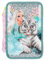 Depesche 12494 TOPModel Fantasy Tiger - Gefüllte 3-Fach Federtasche mit Fellapplikation und Glitzer, Federmäppchen mit Buntstiften, Schere, Lineal uvm.