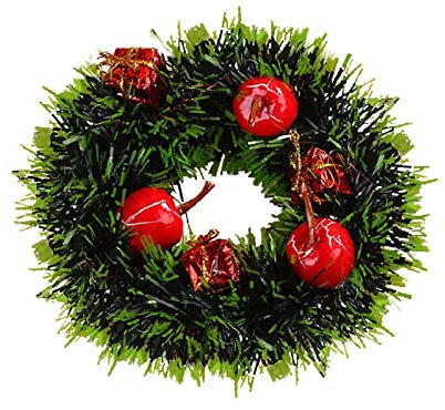 Weidenkranz 60 cm Weihnachtsschmuck 12 cm Weihnachtskranz Rattan Kreis Weihnachtsbaum Anhänger Mini Kleiner Kranz Reisig (C, One Size)