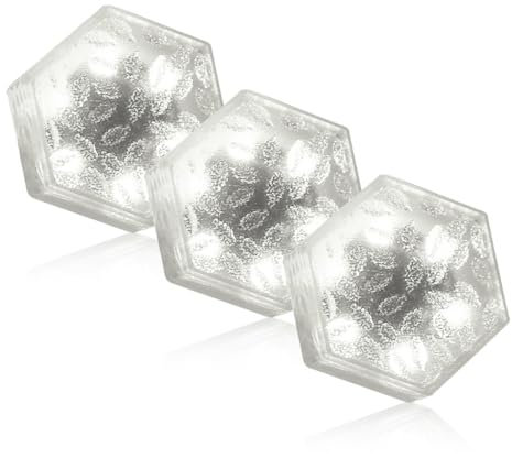 DONGKER Solar Pflasterstein Bodenleuchte Dekoleuchte, 3 Stück Acryl Solar-Ziegelstein-Lichter, Solar LED Ziegellicht mit Lichtempfindlicher Sensor für Garten, Weg, Terrasse, Gehweg-Dekoration