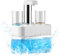 Mundwasser Spender 550ml mit 2 magnetischen Bechern Automatischer Mundspülung spender Wasserdicht wandmontierter Spender Selbstreinigend 3 einstellbare Dosierstufen Mouthwash dispenser Badzubehör Weiß