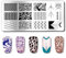 PH PandaHall 3 plantillas geométricas para estampado de uñas, diseño de rayas de leopardo, plantillas de arte de uñas, plantillas de uñas de acero inoxidable, placas de imagen de uñas para diseño de