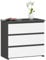AKORD Commode CL-3 avec 3 tiroirs | Commode Classique pour La Chambre, Salon | Meuble de Rangement | L60 x H57 x P35 cm | Poids 26 kg | Gris Graphite | Blanc