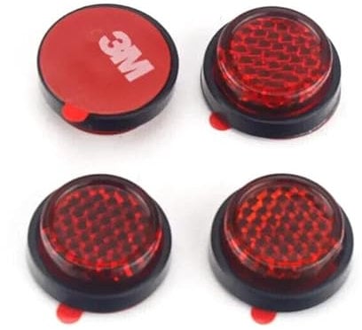4 X 20mm 3 M Red Number Plate Reflectors Adhesive Stick On Motorcycle Bike MOT