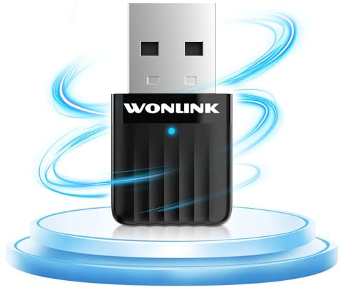 WONLINK Adaptador WiFi USB para PC, Mini Antena WiFi USB Dual Band 5GHz & 2.4GHz Dongle Wi-Fi 650Mbps Apoyo Windows XP/7/8/8.1/10/11