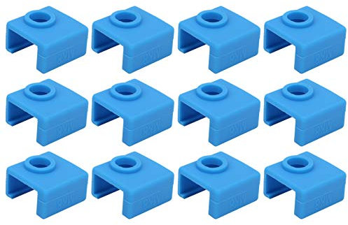 Heizblock-Silikonsocke 3D-Drucker Ender-Heizungs-Silikonabdeckung Mk8 Silikon 12 Stück Silikonsocken Aluminium-Heizblock-Abdeckung Zubehör für Mk7 8 9 3D-Drucker Funda Silicona