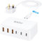 USB C Charger Block 100W GaN 6 Port USB C Charging Station Multi USB Desktop Charger Type C Phone Fast Charge Portable Plug Travel Adapter for iPhone 16 15 14 13 12 11 Pro Max, iPad, Samsung, Pixel