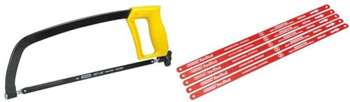 STANLEY 1-15-122 Scie À métaux 300 mm - 10 dents/cm - Poignée Révolver Ergonomique Antidérapante & Draper Redline 68414-Lames de scie à métaux de 300 mm (5 pièces)