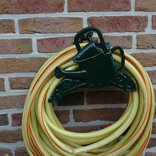 Landhaus Schlauchhalter Gießkanne, schwere Qualität, Gusseisen, dunkelgrün