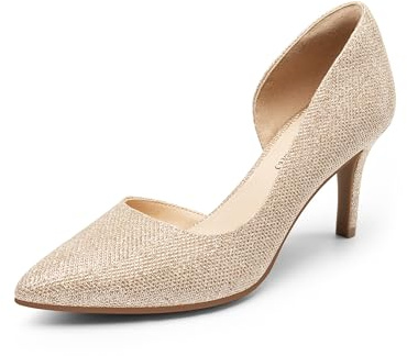 DREAM PAIRS Scarpe Classiche con Tacco a Gatto Décolleté da Donna Scarpe con Tacco a Spillo da Donna,Size 37,Oro Glitter,SDPU2416W