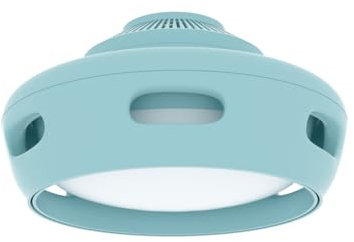 Masdio Ventilateur de plafond 38 cm sans lame Ventilateur de plafond moderne avec lumières et minuterie à distance Intensité variable en continu 3 températures de couleur 6 vitesses (Blue)