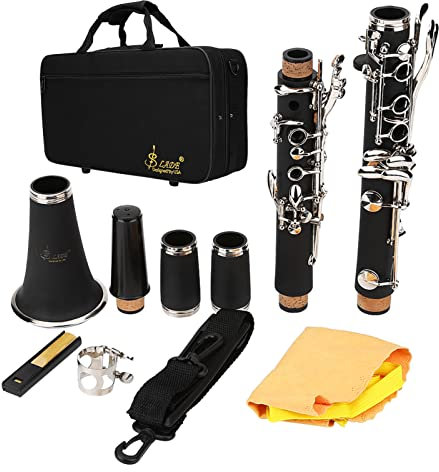 Klarinette aus Bakelit, 17 Tastenorchester-Musikinstrumente, Absteigender B-Ton, Bakelit-Klarinette für Klassische und Jazzmusik