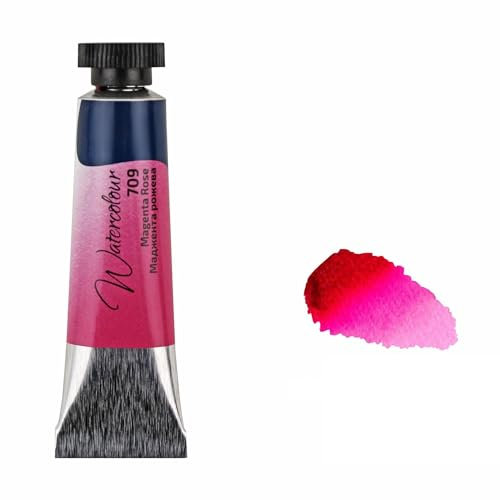 7 Artists Magenta Rose Aquarellfarbe 10 ml Tube, Hochwertige Künstler-Aquarell, Feinste Küntsler-Aquarellfarben
