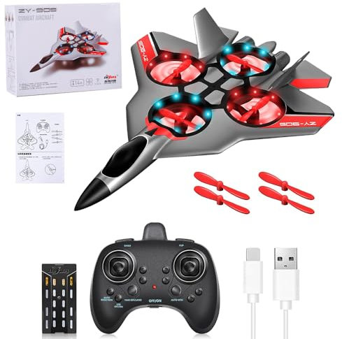 Lotvic Avion RC ZY-905, Avion télécommandé 2.4GHZ, Avion radiocommandé, Avion Telecommandée Extérieur, Conception Anti-Crash, Flexible et Incassable, pour Adultes Enfants, Garçons
