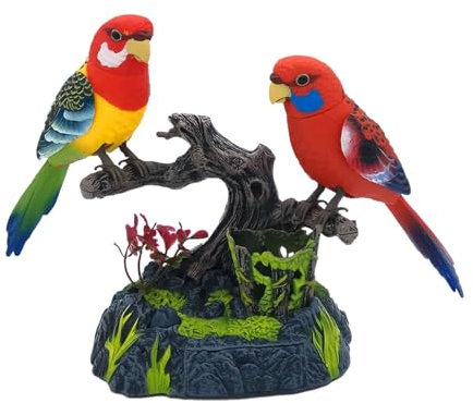 Loro parlante Repite lo Que Dices - Loro Realista Que Canta y gorjea | El Juguete de Jaula de Loro Activado por Sonido Repite lo Que Dices Juguete de figurita de pájaro eléctrico