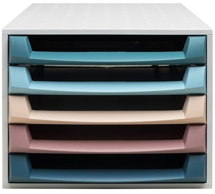 Exacompta - Art.-Nr. 221606D – The Box Skandi – Box mit 5 offenen Schubladen für A4+ Dokumente – Außenmaße: 38,70 x 28,4 x 21,8 cm – verschiedene Farben