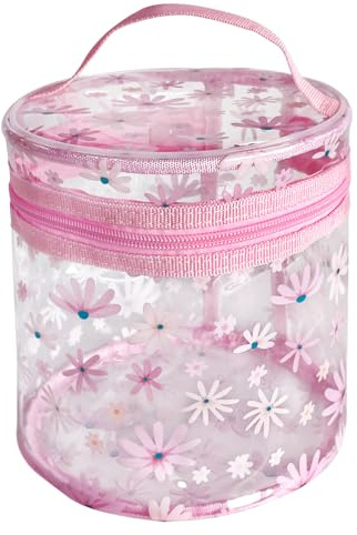 TotePrint Modisch Kulturtasche Transparent,Blumen Brucken Kosmetiktasche Durchsichtig, wasserdichte PVC-Reise-Waschtaschen, Make-up Tasche，TSA-zugelassene Make-up-Taschen,Für die Dame