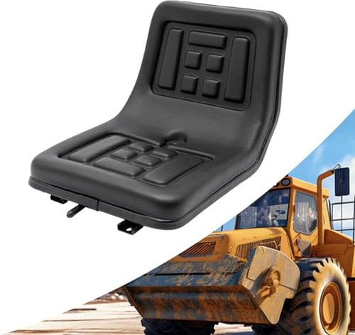Traktorsitz, Universal Schwarz Schleppersitz Wasserdicht, Traktor Sitz mit Horizontal Verstellbarer und Ablaufloch, Traktor Sitz Gabelstaplersitz für Gabelstapler, Bagger, Rasenmäher und Dumper