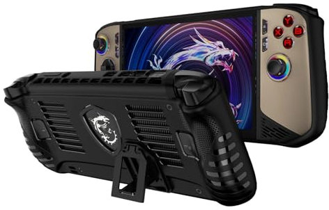 Hzycwgone Case for MSI Claw 8 AI+(2025),TPU Grip Protective Cover for MSI Claw 8 AI+ A2VM Handheld Gaming,Soft Back Case with Kickstand for MSI Claw 8 AI+(Black)