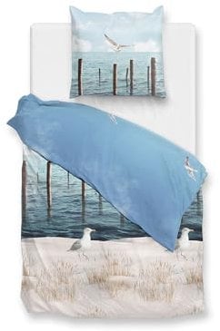 Zo!Home Bettwäsche »Renforcé« 100% Baumwolle | Reißverschluss | 135x200 & 80x80 | Sandler | Möwe,Strand,Meer