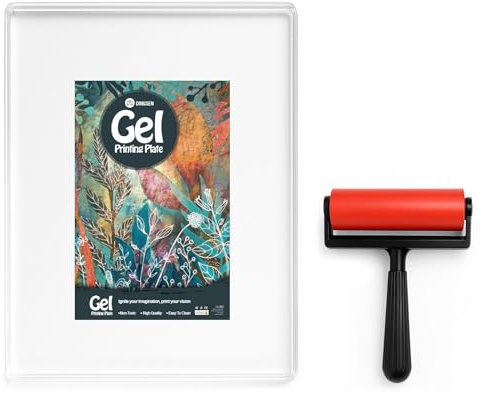 INNOVAYOU 8 * 10inch Gel Printing Plate, Waterproof and Washable Gel Plates for Printing with Press Rubber, Suitable for Card Making, Arts and Crafts, Scrapbooking, Diary, Home Decoration