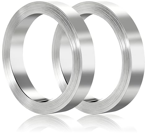 2 Rotoli da 10 m Nastro di Nichel, 0.1 x 8 mm Striscia di Nichel Placcato in Acciaio, Nastro Nichelato per Batterie 18650 e Saldature a Punti