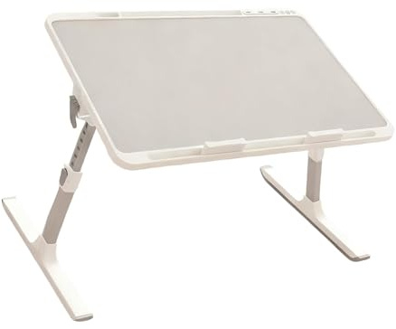 Pitycbo Laptop Bed Tray Table Als Verstellbarer Tragbarer Schreibtisch mit Klappbarem MDF Board für Lesen Gaming Arbeiten Studieren Geschenk, Grau
