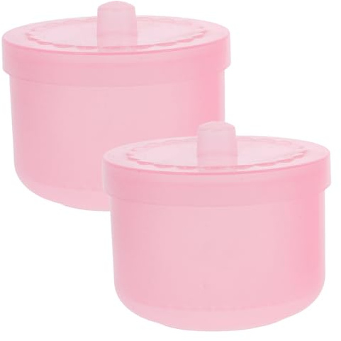 INOOMP Lot de 2 Boîtes de Trempage pour Outils de Manucure en Plastique Rose, Étui de Nettoyage à Double Filtre, Accessoire Professionnel pour Salon et Usage Domestique, Plateau