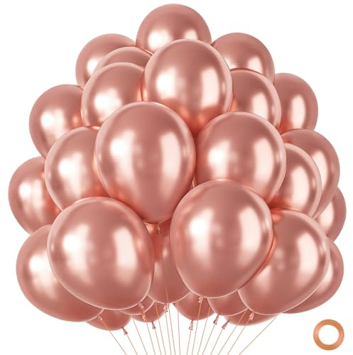 Luftballons Rosegold 100 Stück, Luftballon jugendweihe Geburtstag Metallische Rosegold, Latex Helium Rose Gold Ballons für Mädchen Geburtstag Hochzeit Jugendweihe Verlobung Party Deko, 12 Zoll
