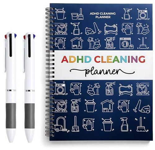 3PCS ADHD Cleaning Planner, Cleaning Planner, Housework Planner for Daily Chore Tracking, Customisable Home Management Set with Notebook and Pens