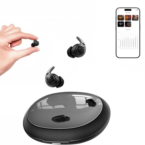 NE76 - Auricolari wireless con touch screen intelligente, Bluetooth 5.4, cuffie in-ear con microfono ENC con cancellazione del rumore, 48 ore di sonno con 5 modalità di equalizzazione, colore nero