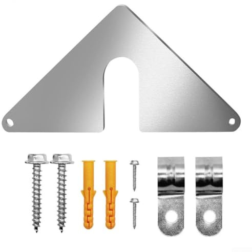 Outdoor Faucet Mounting Plate Stainless Steel Hose Bib Bracket for Wall Repair - No Plumbing Required Silver 19cm