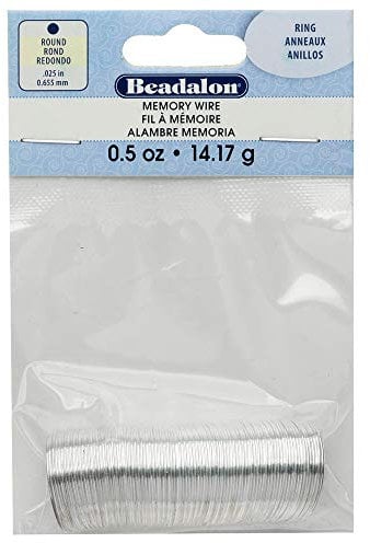 Beadalon Ring Size Memory Wire Silver Plated Steel 95 Loops 1/2 Oz