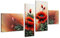 Bilderdepot24 Mohn M5 handgemaltes Leinwandbild 120x70cm 4 teilig 330