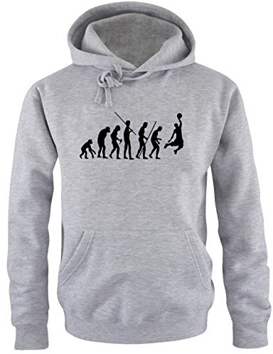 Coole-Fun-T-Shirts Sweatshirt BASKETBALL - Evolution ! HOODIE, grau, XXL, 10690_Grau-HOO_GR.XXL