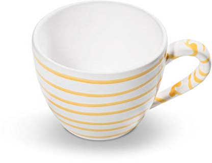 GMUNDNER KERAMIK Teetasse Maxima Füllmenge : 0.4 Liter Gelbgeflammt Geschirr, handgemacht in Österreich