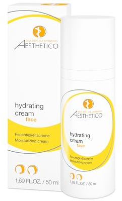AESTHETICO hydrating cream, 50 ml | Feuchtigkeitscreme für trockene, empfindliche und reife Haut, mit Hyaluronsäure und Panthenol, auch als Make-up-Grundlage