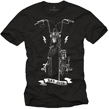 MAKAYA Anarchy Chopper T-Shirt für Männer Bad Seed Motorrad Größe S-XXXXXL