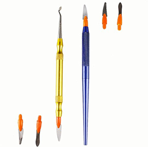 Earlywish 2 sets Denture Ceramic Porcelain Sculpturing Knife Spatula Blade Dental Tool