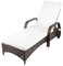 RS Trade Sonnenliege Toscana Braun - Outdoor Liege mit beständigem Poly-Rattan-Geflecht - verstellbare Rückenlehne - Armlehnen & breite Liegefläche - inkl. Kopfteil und Auflage